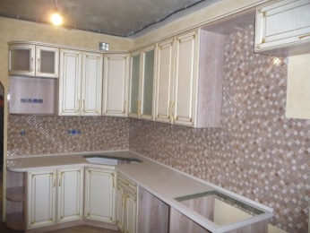 Кухня на заказ из МДФ, плёнки ПВХ и патины